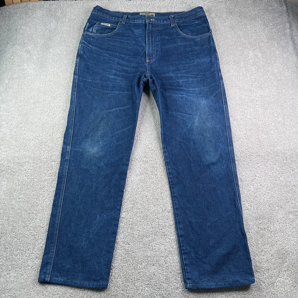 Schaefer Outfitter Jeans Mens 38x32 Blue Ranch Hand Dungarees Made in USA Denim